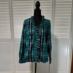 Crown & Ivy green plaid button down